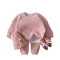 Baby Cotton Knitting Clothing Sets Pink 6-12M