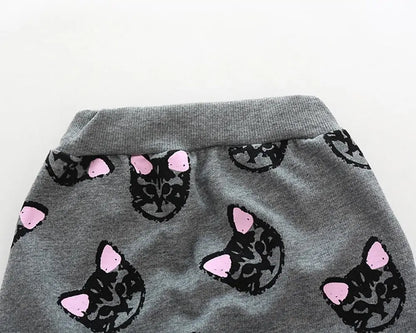 Long Sleeve Cat Print Tracksuit