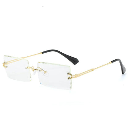 Women's Retro Sunglasses gold clear one