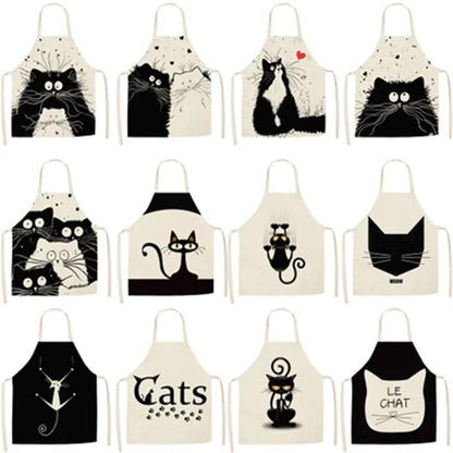 Cute Cat Print Cooking Kitchen Apron