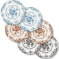 HomeElves Set of 6 Kitchen Plates Microwave Safe - Black+Light Blue+Brown 8.5 inch - plate set
