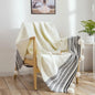European-Style Striped Knitted Throw Blanket Kia Day Design