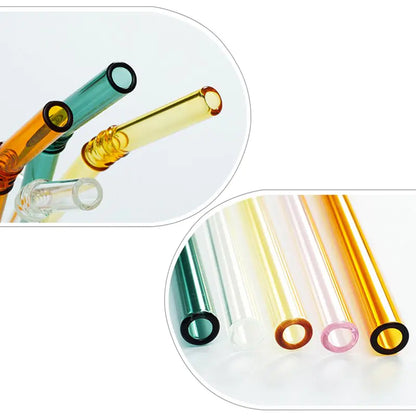 Colorful Straw Glass Drinking