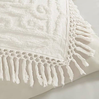 King 100-Percent Cotton Chenille Bedspread with Fringe Hem in Off-White- HomePacific- {{Product type}}