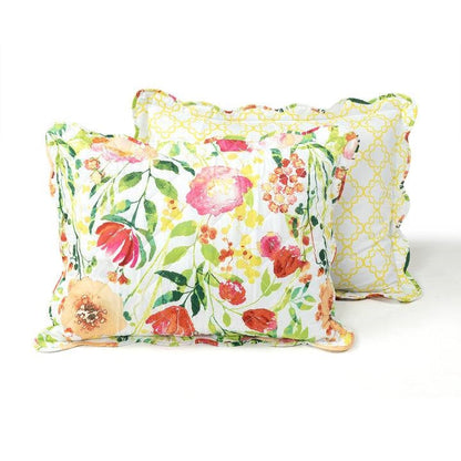 King/Cal King Lightweight Polyester Scalloped Edges Floral Quilt Set - - Bedroom > Quilts & Blankets