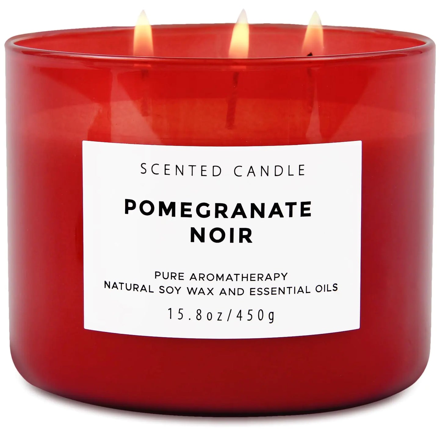 Pomegranate Noir 3-Wick Scented Candle with Strawberry & Vanilla - n a - candle
