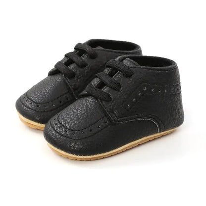 Multicolor Retro Leather Shoes Baby black 7-12 Months