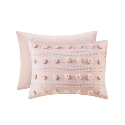 King / Cal King 3-Piece Pink Pompom Microfiber Comforter Set - - Bedroom > Comforters and Sets