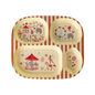 Melamine Kids 4 Room Plate - Fun Fair Pink Print - - - Kids