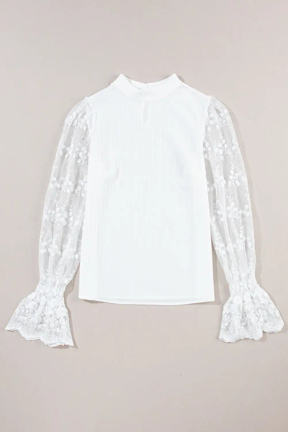 White Blouse with Contrast Lace