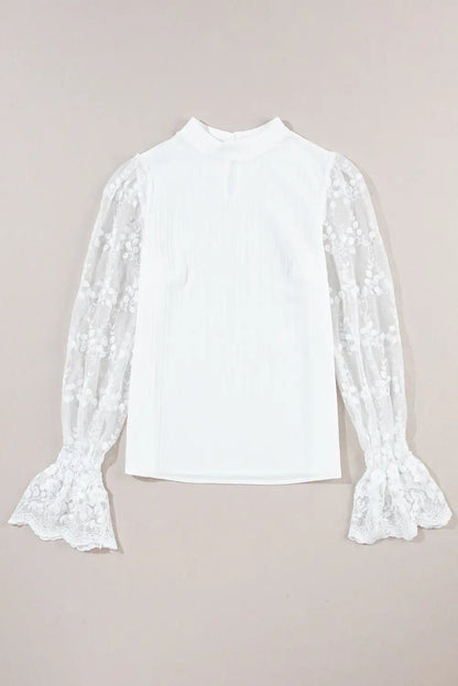 White Blouse with Contrast Lace Kia Day Design