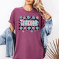 Teacher Checkered Retro Floral Back To School First Day Of School Cute Coquette Appreciation Comfort Colors Tee - Berry - T-Shirt