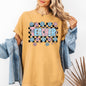 Teacher Checkered Retro Floral Back To School First Day Of School Cute Coquette Appreciation Comfort Colors Tee - Mustard - T-Shirt