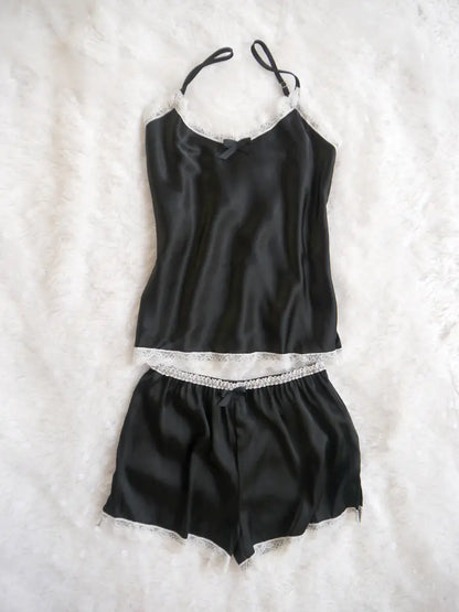 Lace and Satin Lingerie Cami Sleepwear Set