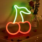 1pc LED Neon Cherry Night Light - USB or Battery Powered Kia Day Design