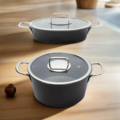 Serenk Excellence Pots and Pan Set Stock Pot Egg Pan Nonstick 4 Pcs Kia Day Design