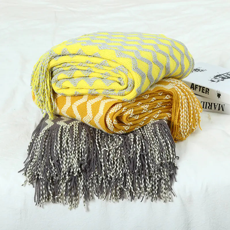 Nordic Style Knitted Sofa Blanket for Office Naps Kia Day Design