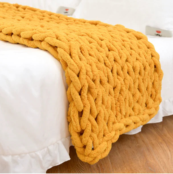 Handwoven Chunky Wool Blanket