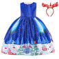 Girls Christmas Dress blue white 7T