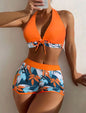 VigoBreviya Print Tied Halter Swimwear Women High Waist Print4 Medium