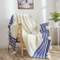 European-Style Striped Knitted Throw Blanket Kia Day Design