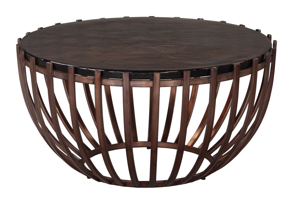 Kafig Iron Frame Round Coffee Table - - Coffee Tables