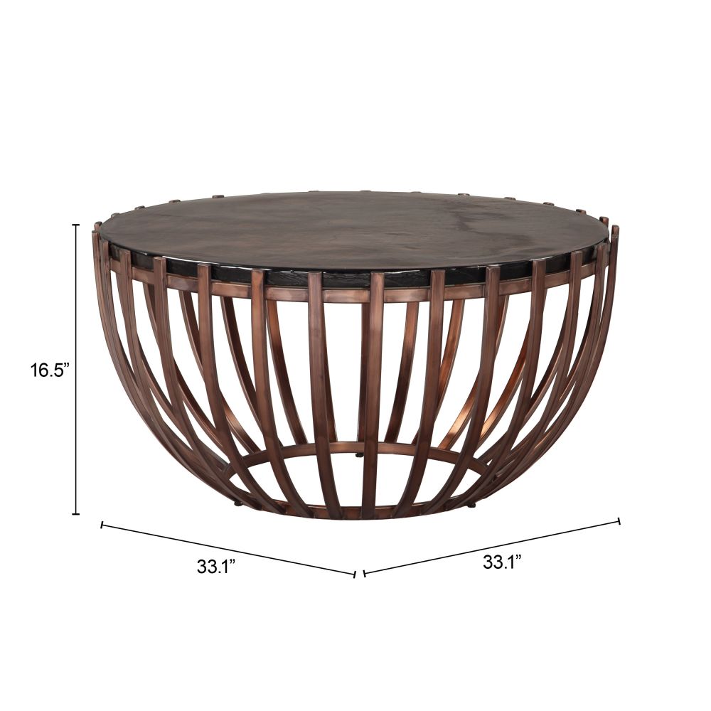 Kafig Iron Frame Round Coffee Table - - Coffee Tables