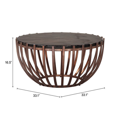 Kafig Iron Frame Round Coffee Table - - Coffee Tables