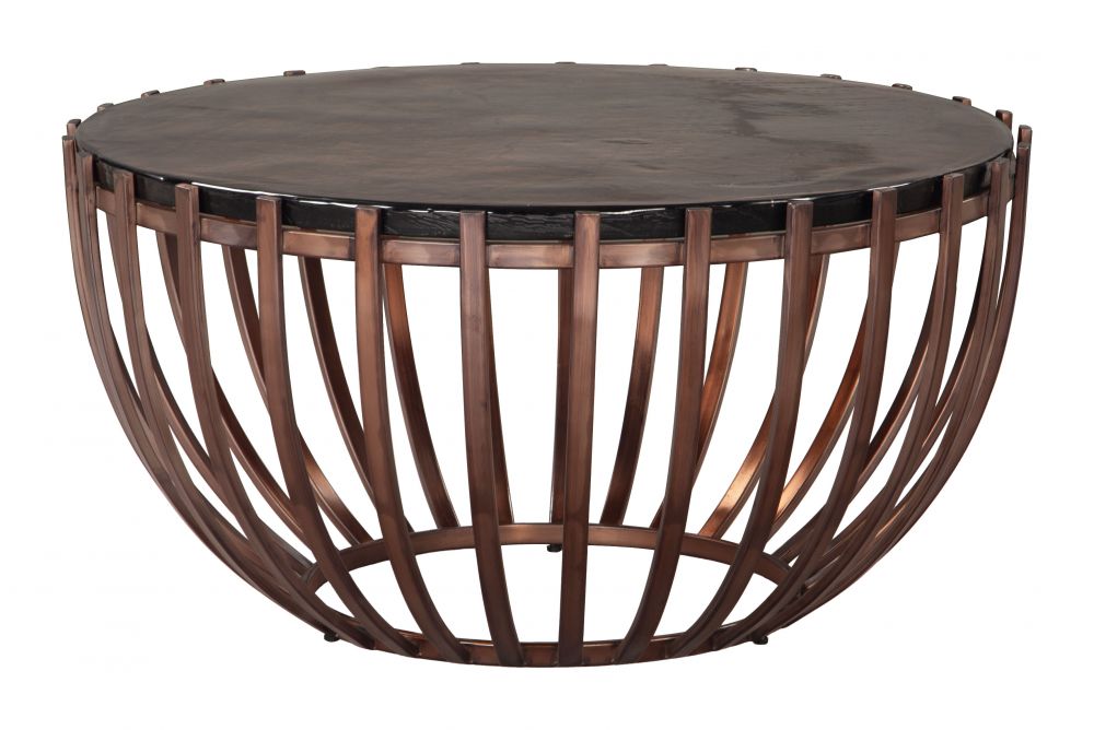 Kafig Iron Frame Round Coffee Table - - Coffee Tables