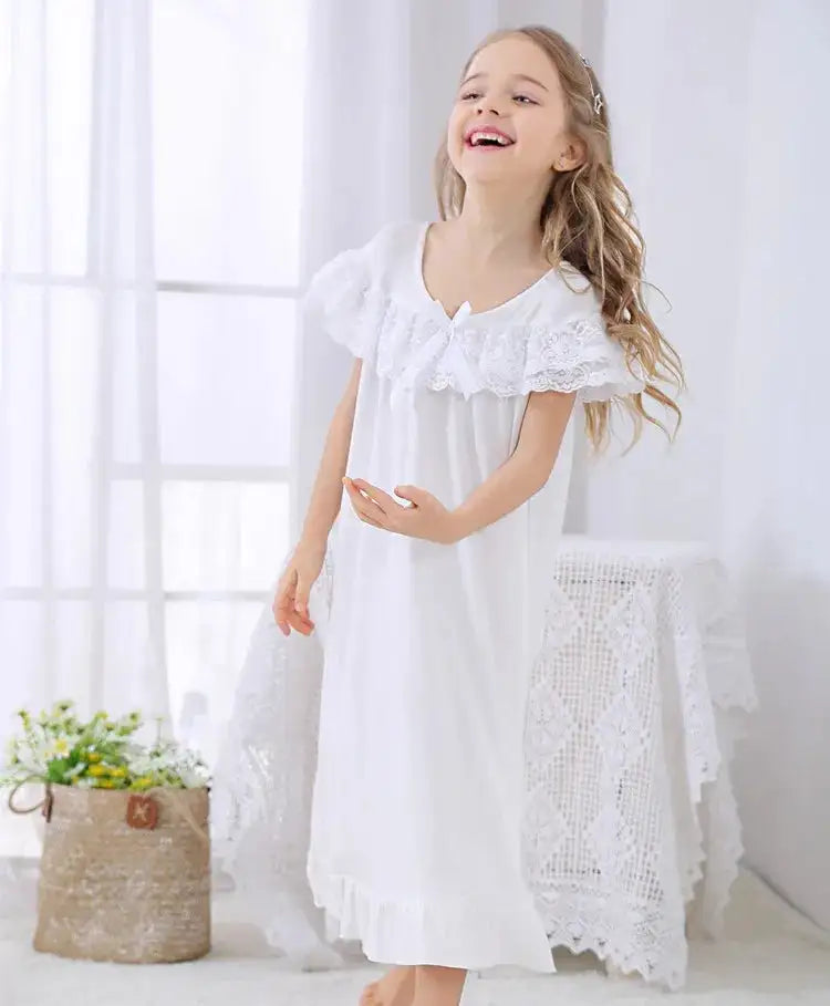 Girls Short Sleeve Pajama Dress - Kia Day Design