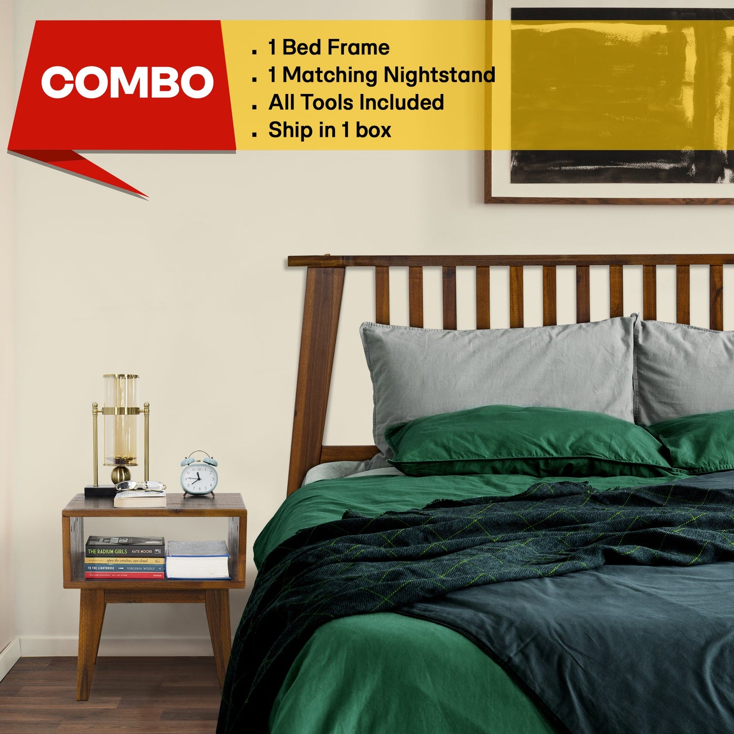 Kaylin Solid Wood Bed Frame - - Bed Frame