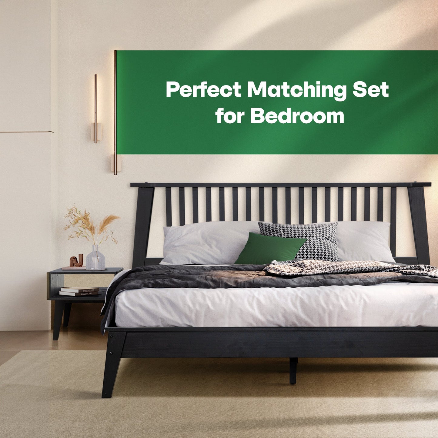 Kaylin Solid Wood Bed Frame - - Bed Frame