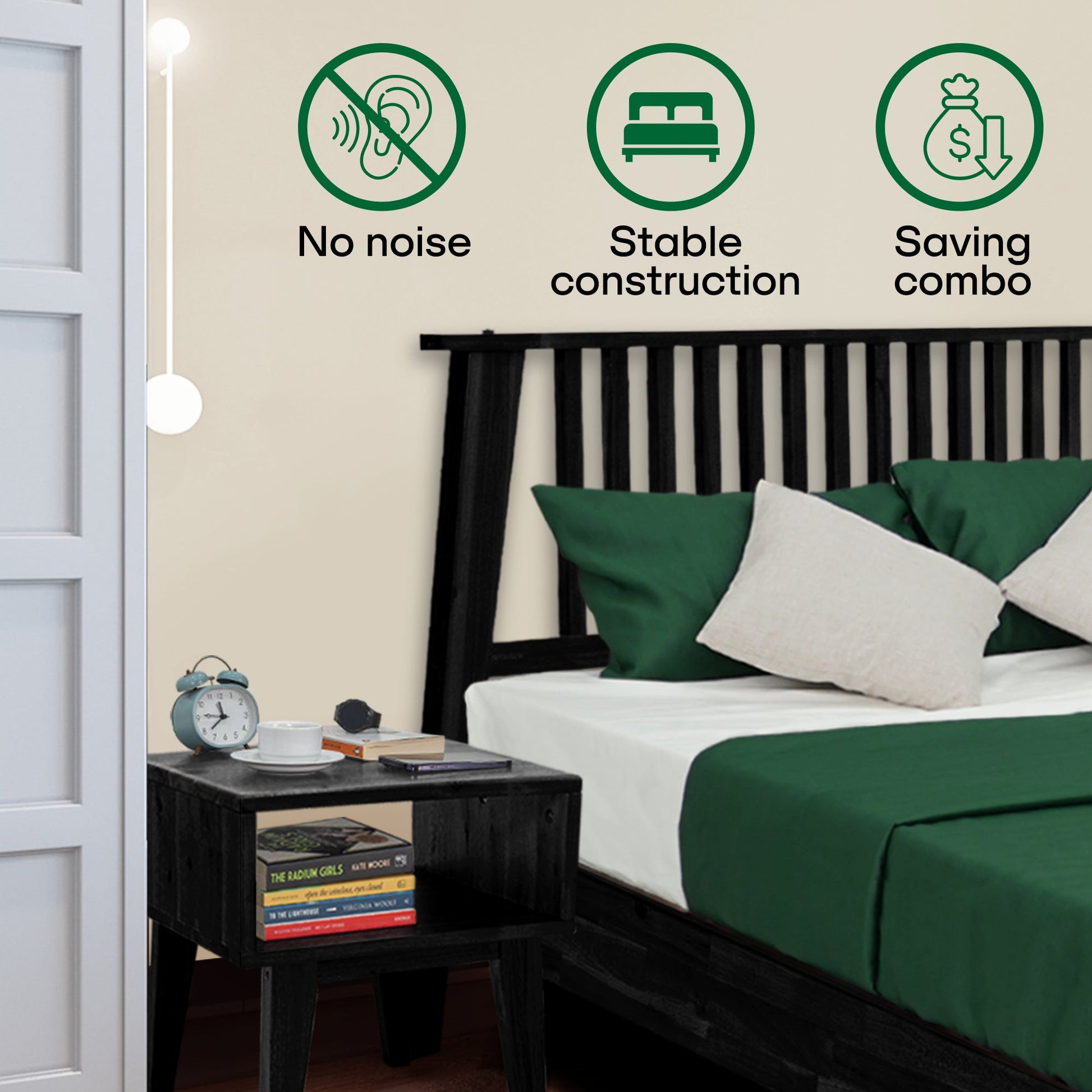 Kaylin Solid Wood Bed Frame - - Bed Frame