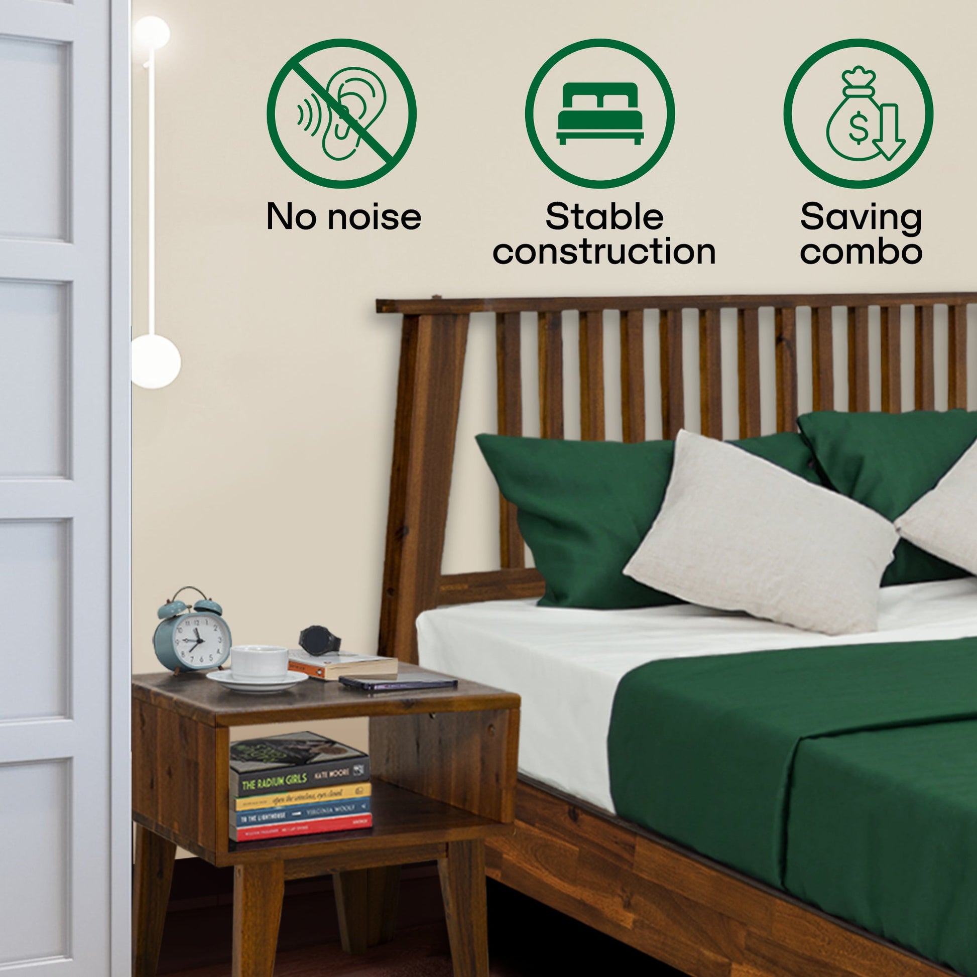 Kaylin Solid Wood Bed Frame - - Bed Frame