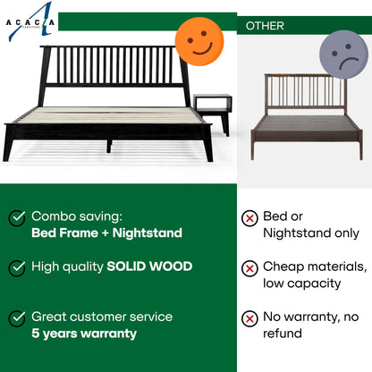 Kaylin Solid Wood Bed Frame - - Bed Frame