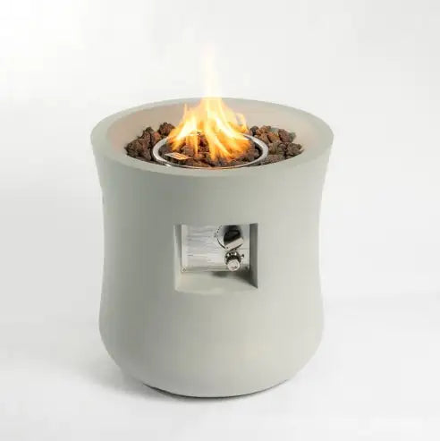 20-inch Round Graphite Base Outdoor Propane Fire Pit - Light Gray - fire pit