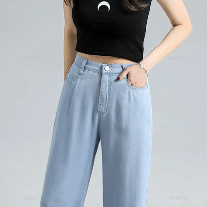 Womens Baggy Wide Leg Denim Pants