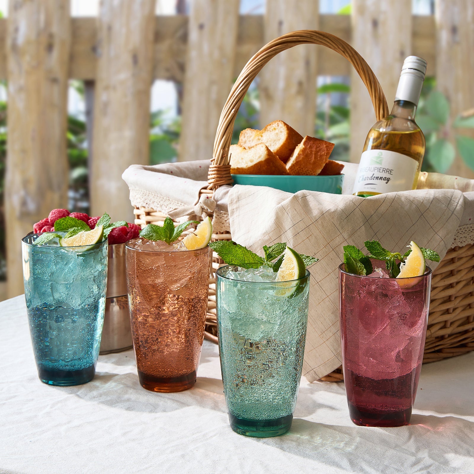 Eze Acrylic Highball Glassware, Set of 4 - - Highball
