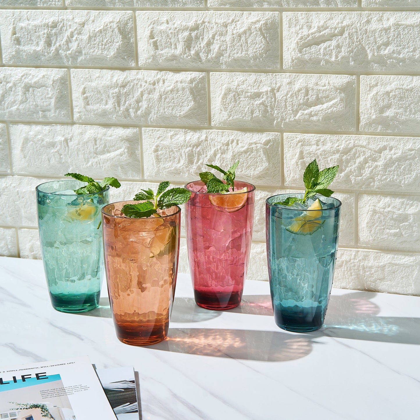 Eze Acrylic Highball Glassware, Set of 4 - - Highball