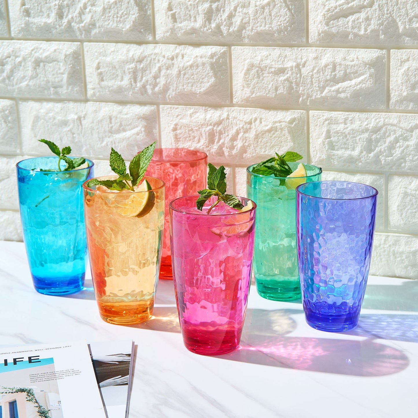 Madrid Acrylic Highball Glassware, Set of 6 - - Highball