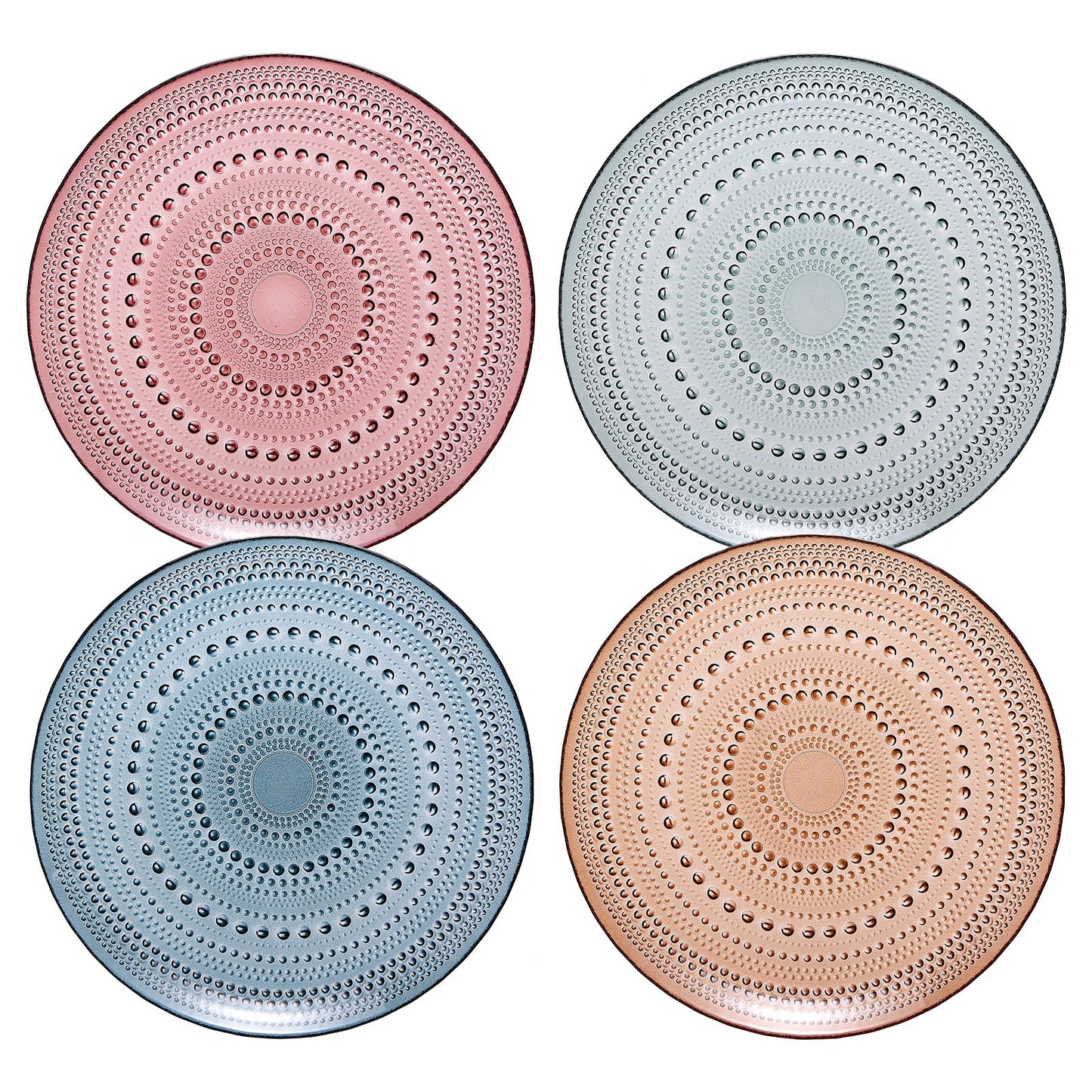 Tonal Hobnail Glass Plate, Set of 4 - - Plate