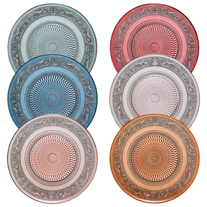 Tonal Vintage Glass Plate, Set of 6 - - Plate