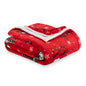 Berkshire Blanket Peanuts® Sherpa Blanket 480gsm Warm Reversible Heavy Thick Blanket for Couch Bed & Travel (Snoopy Loves Christmas Lights Red Full/Queen Size 90" x 90")