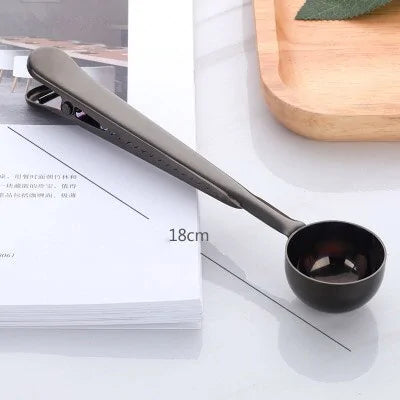 2-In-1  Stainless Steel Coffee Spoon Sealing Clip