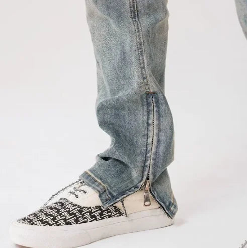 Hand-Splashed Ink Slim-Fit Jeans - Kia Day Design