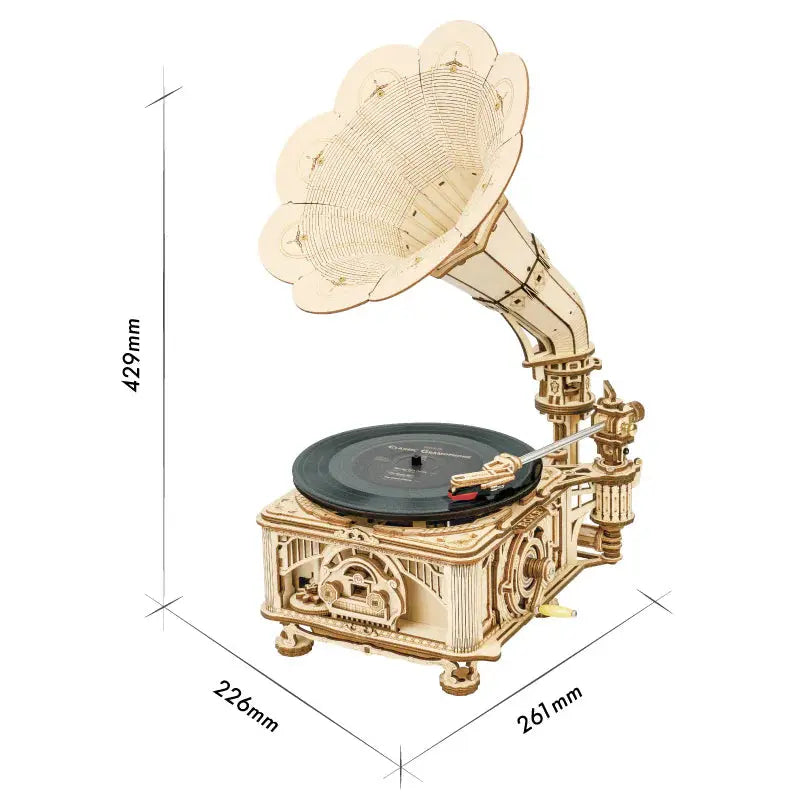 DIY Wooden Mechanical Phonograph Puzzle Kia Day Design