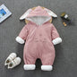 Cute Baby Bodysuit Warm Cotton Romper Pink