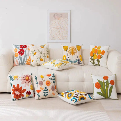 Floral Embroidered Pillow - Kia Day Design