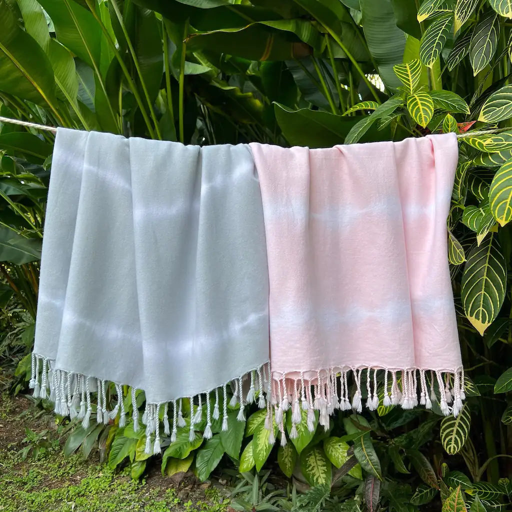 Gray Tie Dye Turkish Beach Towel