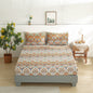 DaDa Bedding Bohemian Fitted Sheet w/Pillow Cases - Coral Teal - Twin -